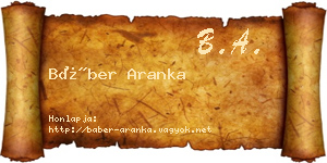 Báber Aranka névjegykártya